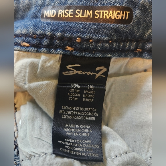 NWT Seven7 Mid Rise Slim Straight Limited Edition Jeans Size 12 - Picture 7 of 8